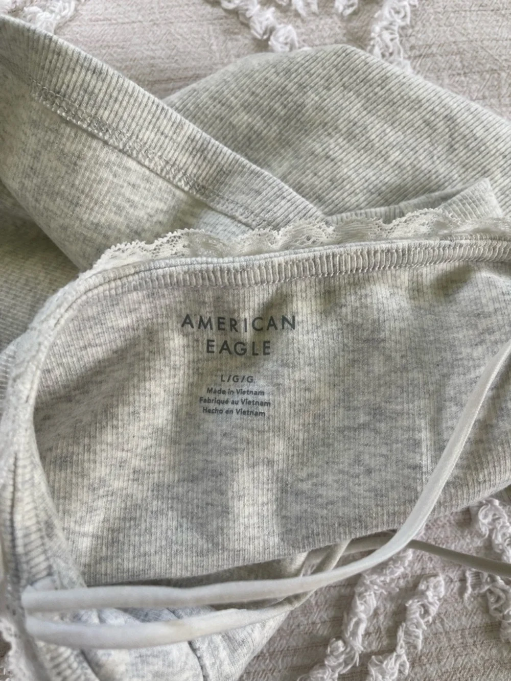 American Eagle Gray Cropped Tank Top - Picture 5 of 8
